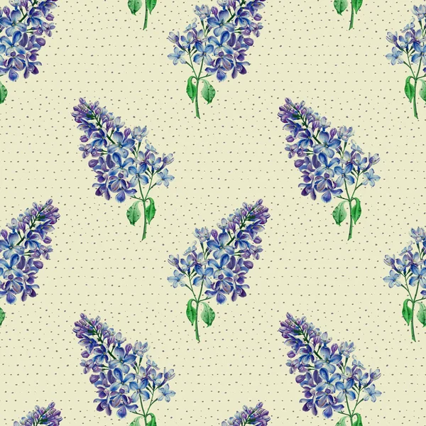 Motif Floral Sans Couture Avec Petites Fleurs Lilas Bleu Art — Photo