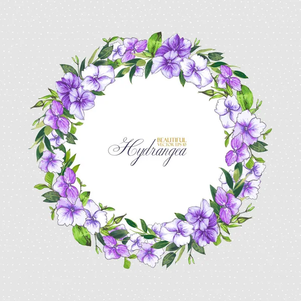 Fond Vectoriel Floral Avec Hortensia Pour Invitation Mariage Modèle Salutation — Image vectorielle