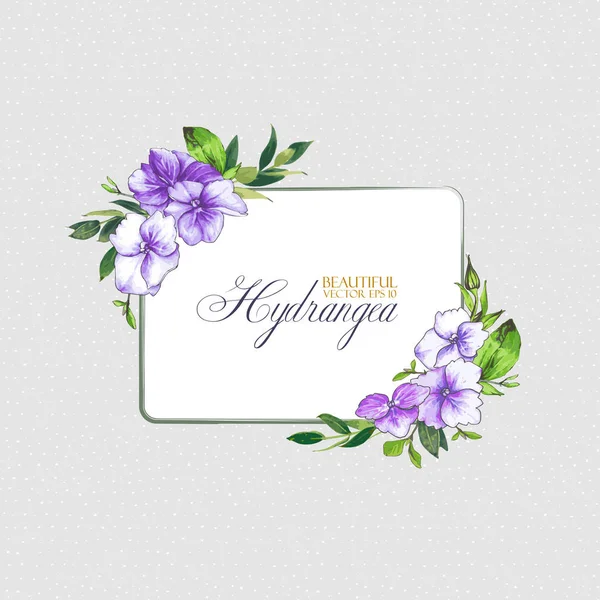 Fond Vectoriel Floral Avec Hortensia Pour Invitation Mariage Modèle Salutation — Image vectorielle