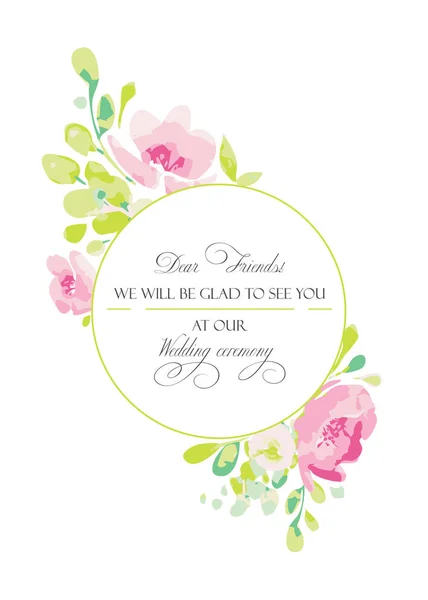 Fondo Vectorial Para Saludos Invitaciones Boda Con Preciosas Flores Abstractas — Vector de stock