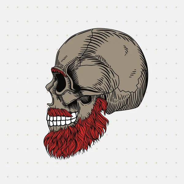 Crâne Chauve Barbu Aux Cheveux Roux Barbe Élégante Pour Homme — Image vectorielle