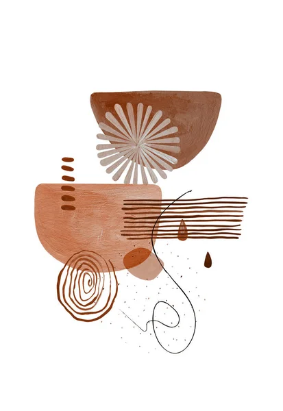 Abstract Boho Shapes Print Modern Minimalist Art Boho Graphic Design — Stock Photo, Image