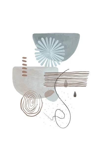 Abstract Boho Shapes Print Modern Minimalist Art Boho Graphic Design — Stock Photo, Image