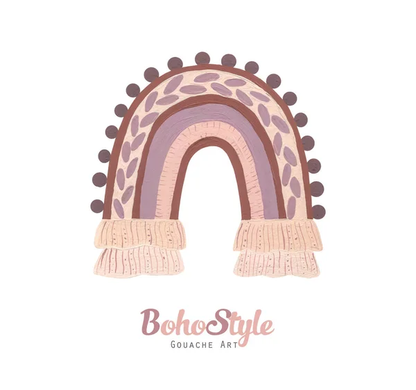 Arte Boho Arco Íris Bonito Macrame Estilo Borla Pom Pom — Fotografia de Stock