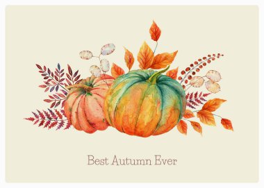 Suluboya Boho Fall Orange Pumpkins Buketi. Şükran Günü dekoru, sonbahar terakotta hardal renkleri. Kahverengi eğreltiotu, kurutulmuş Toptan Palmiye, Lunaria