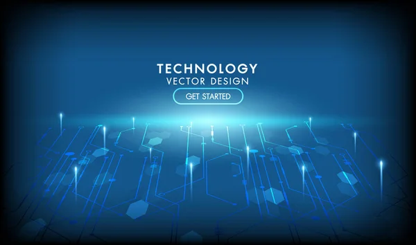 Latar belakang futuristik abstrak vektor sambungan Internet - Stok Vektor