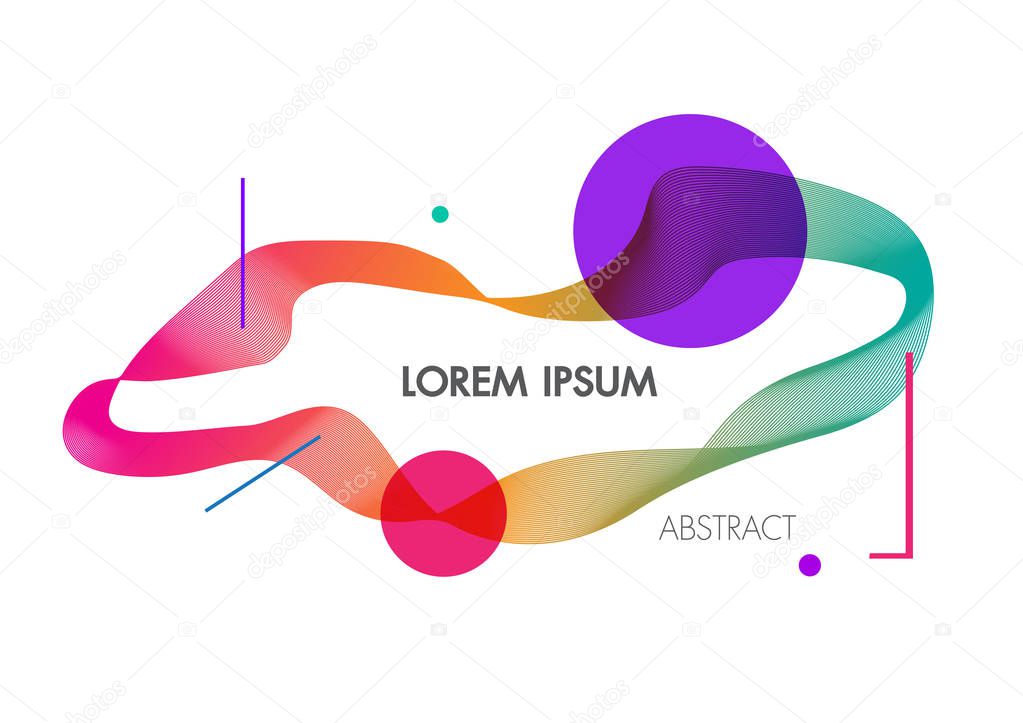 Abstract background with dynamic linear waves.For space text colorful Vector illustration in flat minimalist style