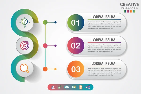 Business infographics three steps modern creative step by step can illustrate a strategy, workflow or team work.Timeline with copy space and business icons.