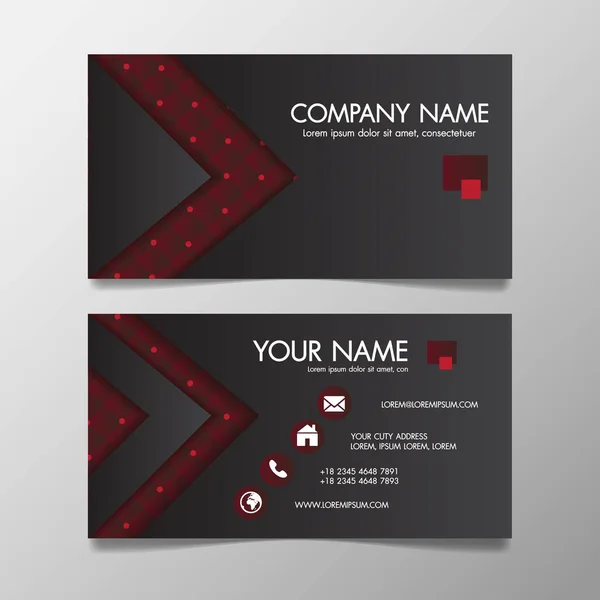 Modelo Negócio Criativo Moderno Vermelho Preto Modelado Cartão Nome Design — Vetor de Stock