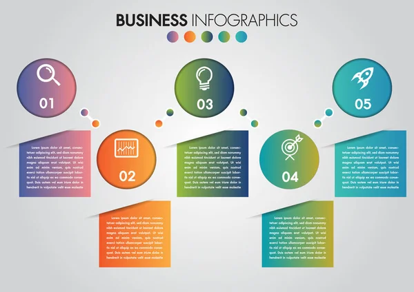 Infographie Entreprise Cercle Étapes Timeline Avec Espace Copie Icône Affaires — Image vectorielle