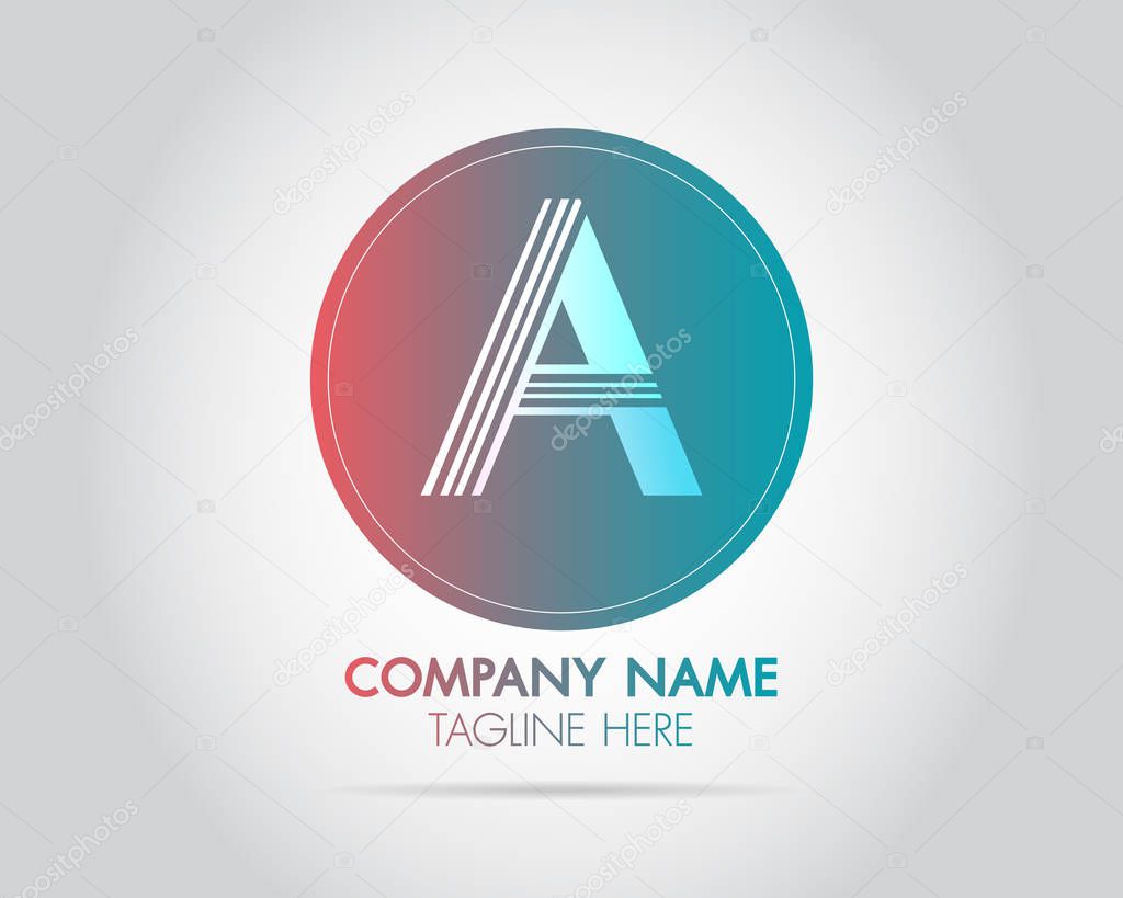 Letter A logo design template element.Abstract template for edit.Minimal unique modern creative trendy business initial based icon logo.