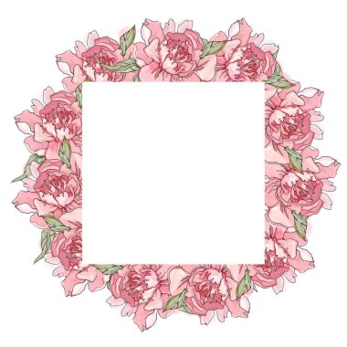 şakayık illüstrasyon çerçevesi