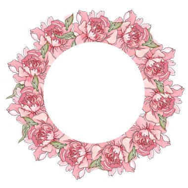 şakayık illüstrasyon çerçevesi