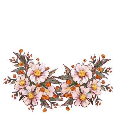 kır çiçekleri illüstrasyon çerçeve