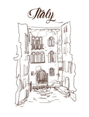 Beyaz arka planda izole İtalyan mimarisi 