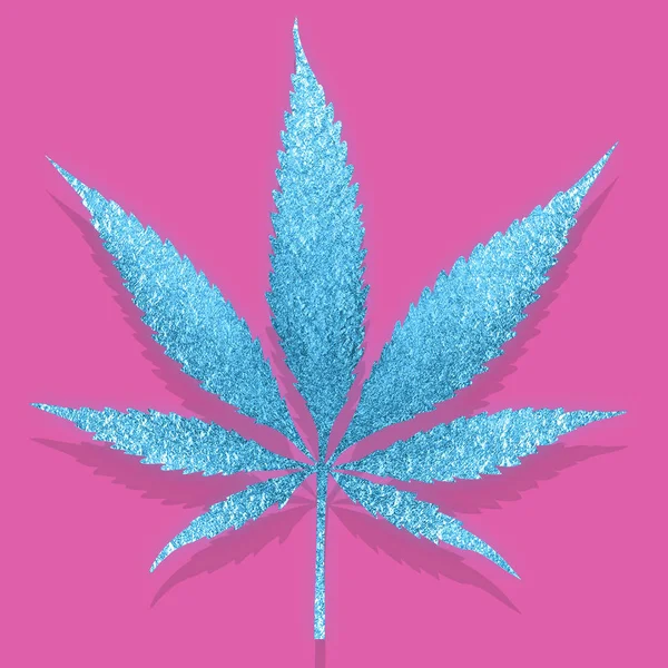 Hojas de cannabis sobre hielo aisladas sobre fondo blanco Cultivo de marihuana medicinal cbd — Foto de Stock