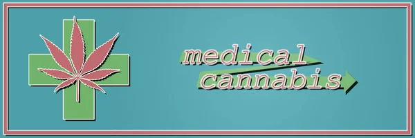 青い背景に医療大麻の葉をトーン — ストック写真