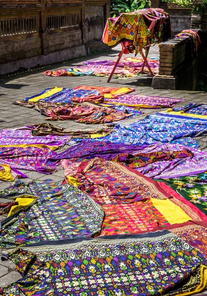 Colorful Textiles Tourist Souvenirs Sold Bali Indonesia — Stock Photo, Image