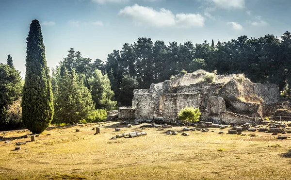 Αρχαιολογικός Χώρος Του Ασκληπιείο Στο Ελληνικό Νησί Της — Φωτογραφία Αρχείου