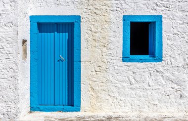 Kos Adası, Yunanistan'bina geleneksel mavi ve beyaz renkler