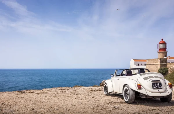 Sagres Portugal Agosto 2016 Coche Cabrio Clásico Cabo San Vicente — Foto de Stock