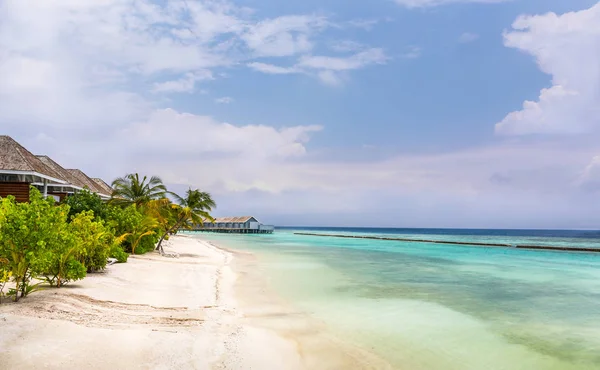 Unieke Schoonheid Van Blauwe Lagune Tropisch Eiland Maldiven — Stockfoto