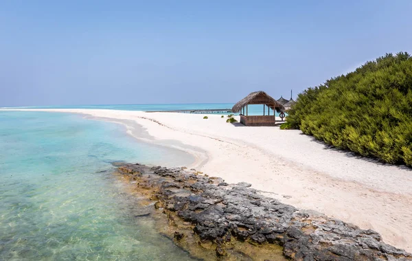 Fantastiska Blå Lagunen Och Tropisk Maldiverna Royaltyfria Stockfoton