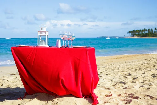 Party Tabeli Karaibskiej Plaży — Zdjęcie stockowe