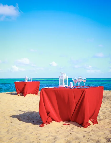 Party Table Caribbean Beach — Stock Photo, Image