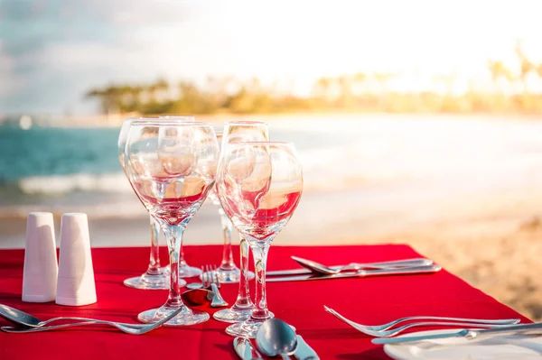 Mesa Fiesta Playa Caribeña República Dominicana —  Fotos de Stock