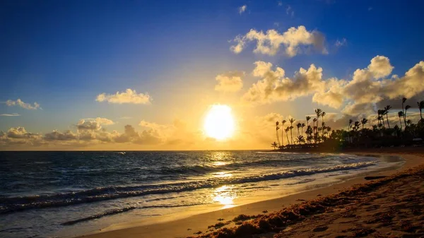 Beau Lever Soleil Sur Mer Des Caraïbes République Dominicaine — Photo