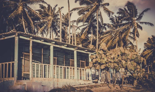 Typical Blue House Seashore Dominican Republic — Stock Photo, Image