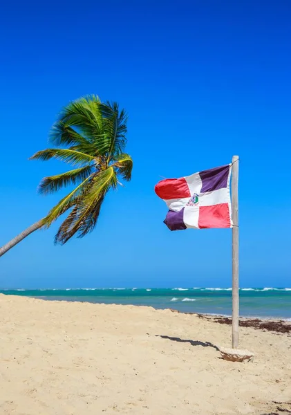 Dominican Republic Flag Beach — Stock Photo, Image