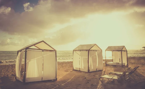 Lever Soleil Doré Sur Mer Des Caraïbes République Dominicaine — Photo