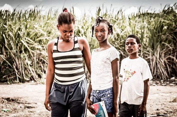 Altura República Dominicana Novembro 2014 Retrato Crianças Haitianas Pobres Campo — Fotografia de Stock