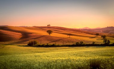 Muhteşem Toskana günbatımı, İtalya günbatımı manzara