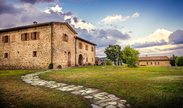 Pienza Italien Juni 2015 Renoviertes Toskanisches Steinhaus Der Nähe Der — Stockfoto