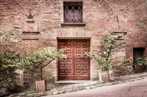 Captivating Street Old Montepulciano Village Tuscany — Stock Photo, Image