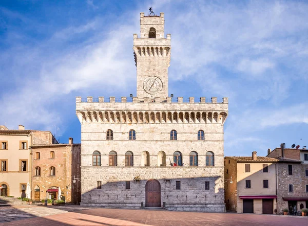 Palazzo Comunale Rathaus Der Antiken Stadt Montepulciano Toskana — Stockfoto