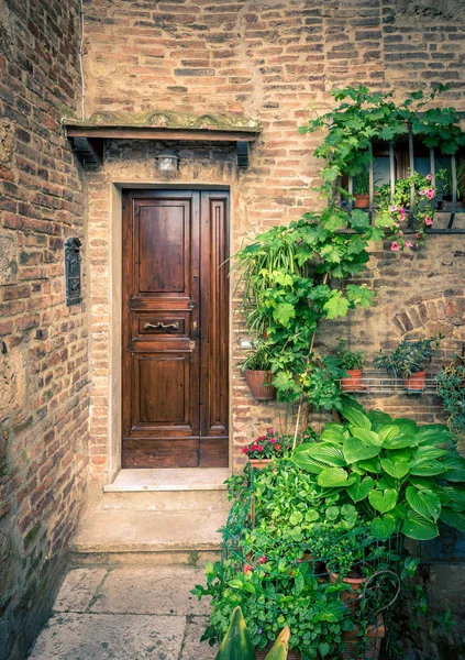 Vintage Brown Doors Somewhere Tuscany Italy — Stock Photo, Image