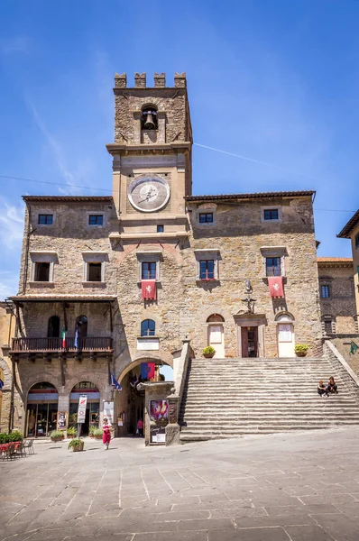 伊亚利的科尔托纳 2015年6月26日 意大利科尔托纳镇的 Comunale Tuscan 宫历史建筑 — 图库照片