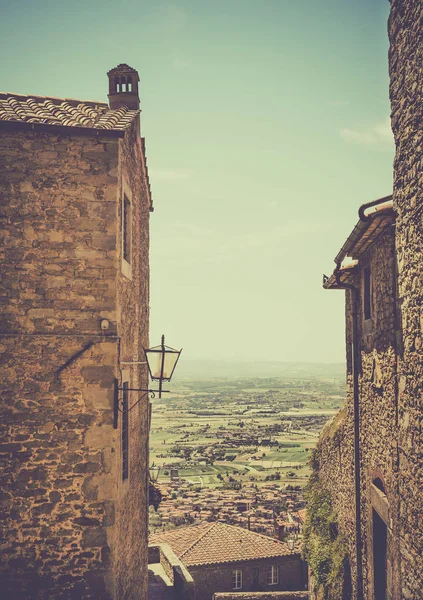 Toskanische Landschaft Von Der Antiken Stadt Cortona Aus Gesehen Italien — Stockfoto