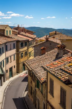 Cortona, İtalya için güzel bir Toskana kasaba sokak