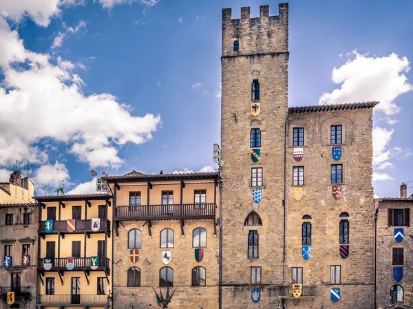 Piazza Grande Der Hauptplatz Der Toskanischen Arezzo Stadt Italien — Stockfoto