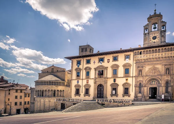 Piazza Grande Der Hauptplatz Der Toskanischen Arezzo Stadt Italien — Stockfoto