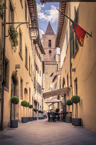 Schöne Straße Von Bezaubernden Arezzo Stadt Der Toskana Italien — Stockfoto