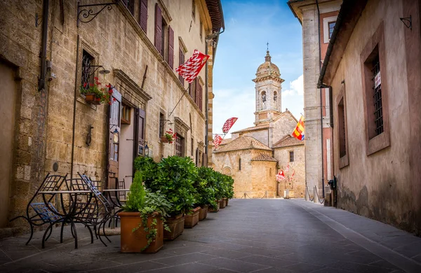 San Quirico Dorcia Toskana Şehirde Güzel Kilise — Stok fotoğraf