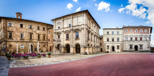 Panorama Der Piazza Grande Der Alten Stadt Montepulciano Italien — Stockfoto