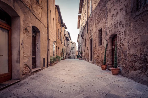 Hermosa Calle Cautivadora Ciudad Montepulciano Toscana Italia — Foto de Stock