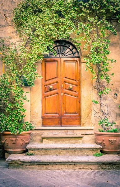 Fängslande Landskap Gamla Montisi Byn Toscana — Stockfoto